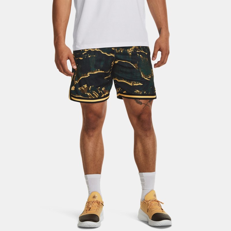Under Armour Men's Curry Mesh Shorts Black / Mesa Yellow S